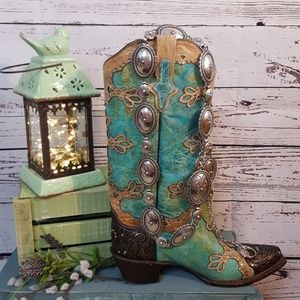 Brighton Southwestern Stamped Metal Belt